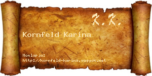 Kornfeld Karina névjegykártya